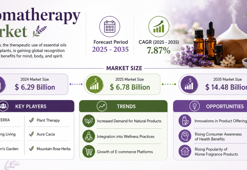 Aromatherapy Market Expected to Expand at a 7.8% CAGR Through 2035 Due to Rising Demand for Natural Therapies