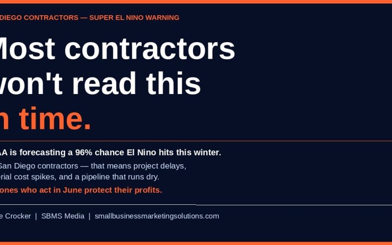 SBMS Media Is First to Warn San Diego Contractors: Prepare for El Nino Now
