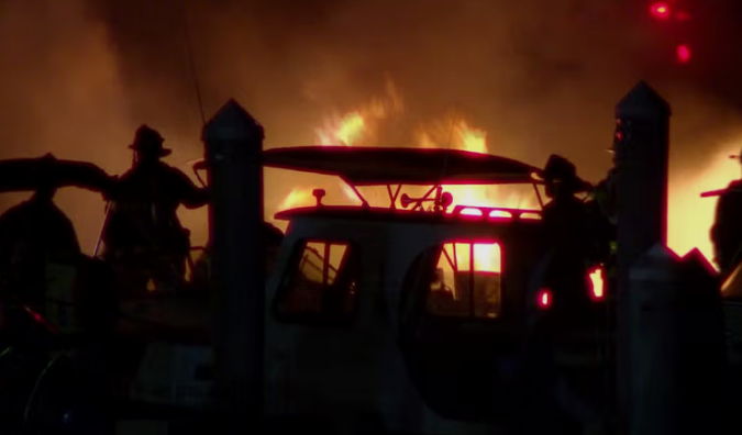 Major Fire Destroys Twelve Boats at Cottage Park Yacht Club