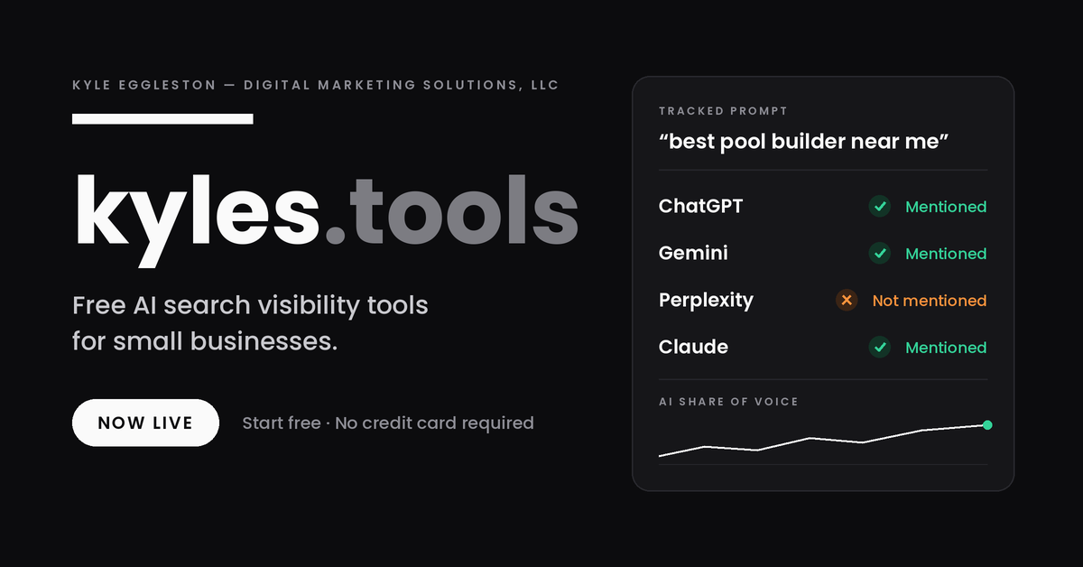 Kyle Eggleston Launches Kyles.tools, Free AI Search Tools for Small Businesses