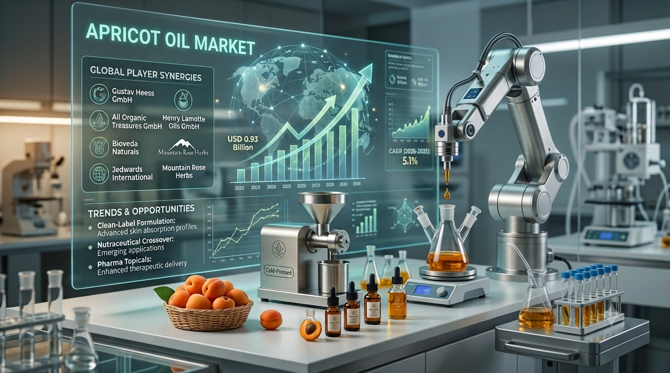 Apricot Oil Market Expected to Reach USD 1.51 Billion by 2035 as Demand for Natural & Sustainable Oil Solution Increases